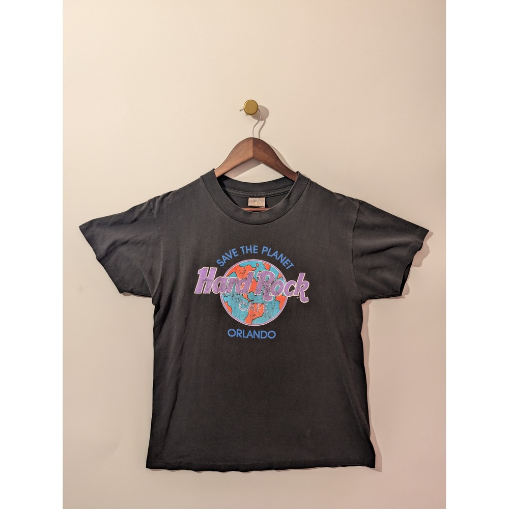 Hard Rock Cafe T-Shirt Mens Medium Black Excellent Orlando Save The Planet Tee